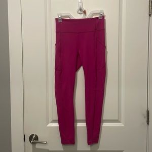 Lululemon Sonic Pink Fast and Free Mid Rise Legging